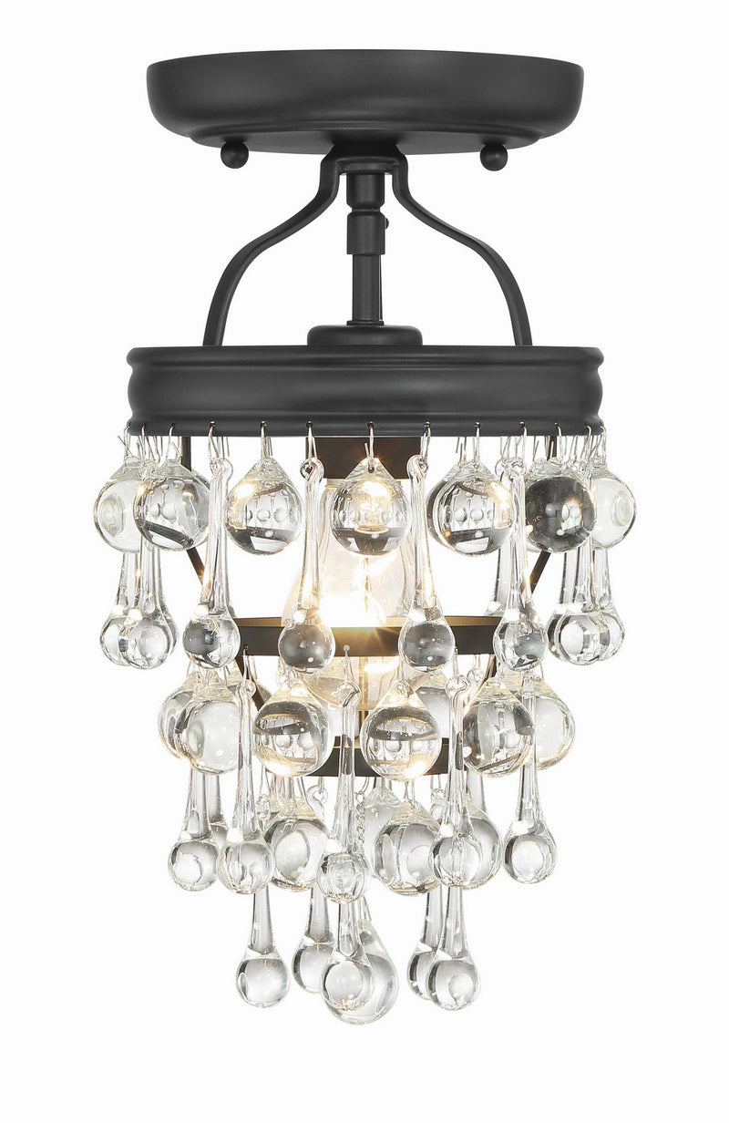 Crystorama 131-MK_CEILING One Light Semi Flush Mount, Matte Black