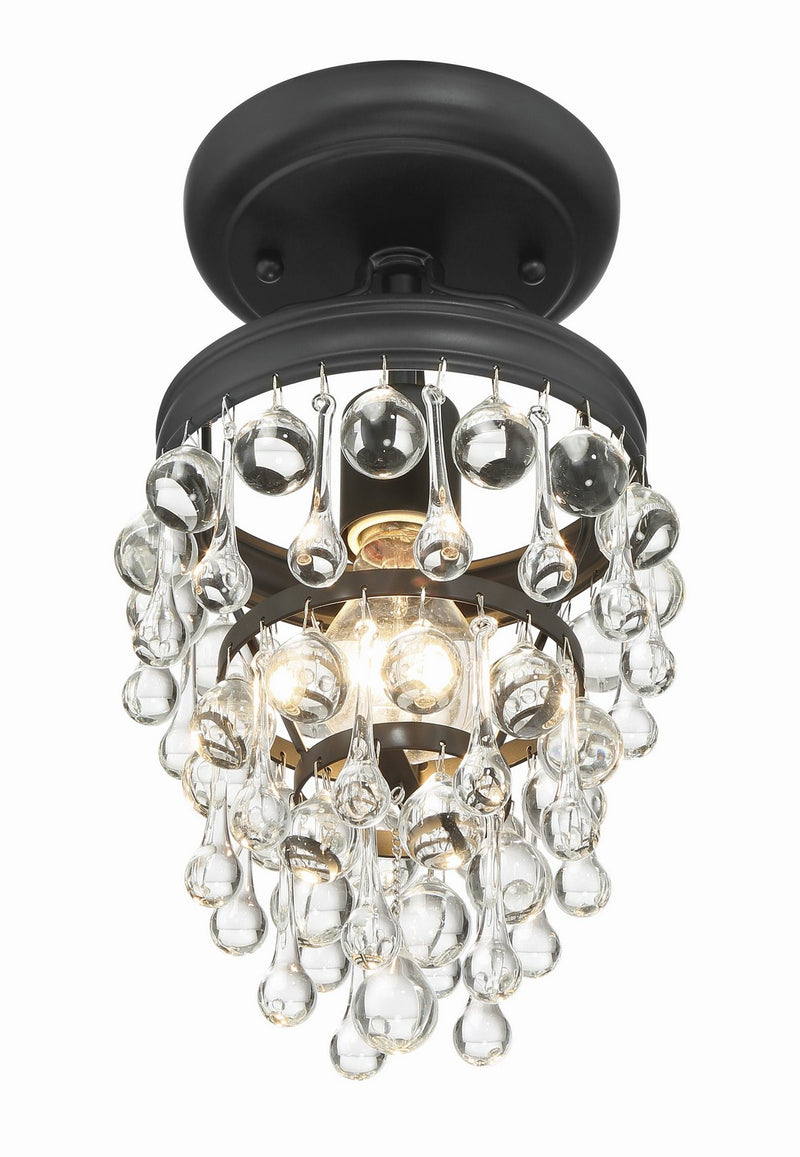 Crystorama 131-MK_CEILING One Light Semi Flush Mount, Matte Black