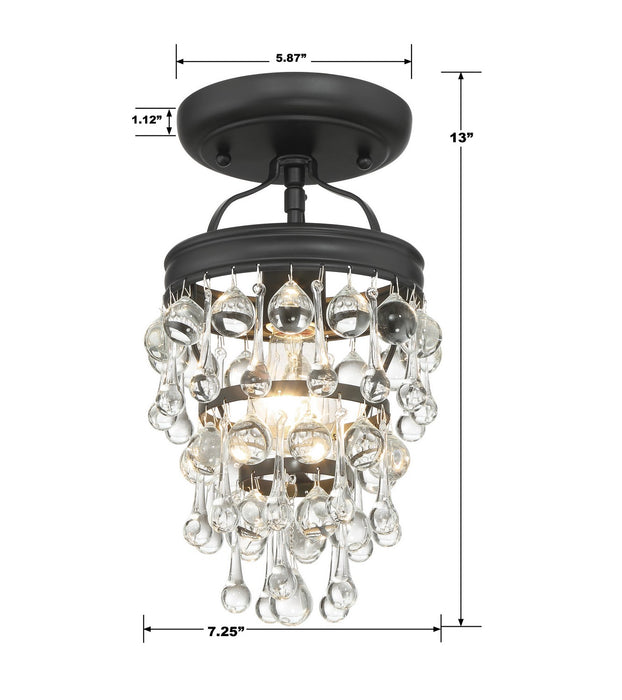 Crystorama 131-MK_CEILING One Light Semi Flush Mount, Matte Black