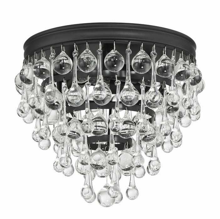 Crystorama 135-MK Three Light Flush Mount, Matte Black