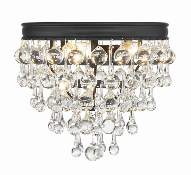 Crystorama 135-MK Three Light Flush Mount, Matte Black
