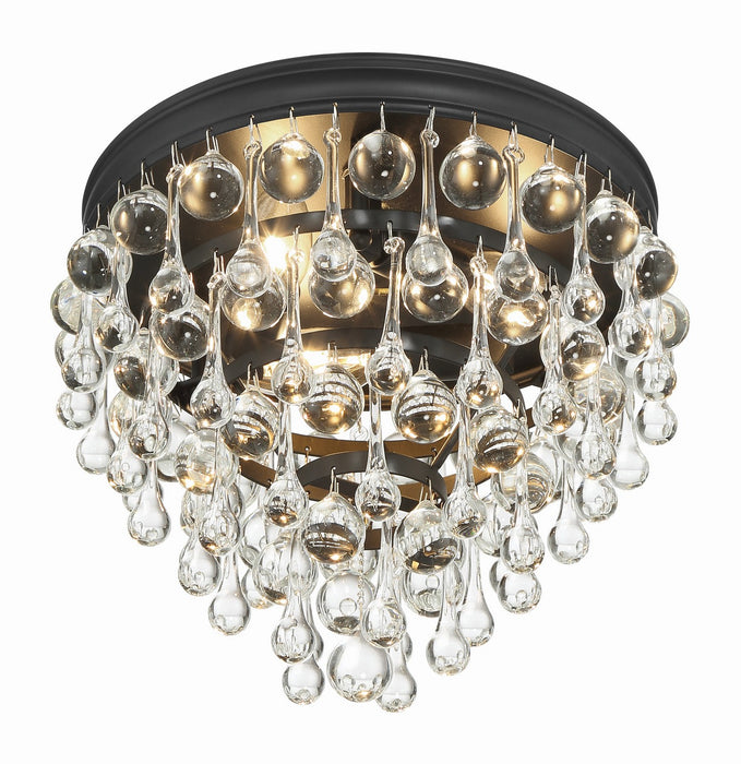 Crystorama 135-MK Three Light Flush Mount, Matte Black