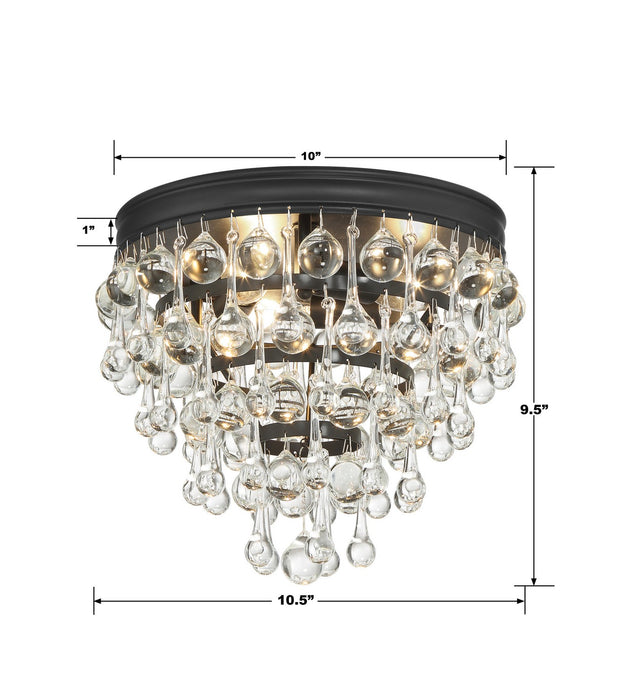 Crystorama 135-MK Three Light Flush Mount, Matte Black