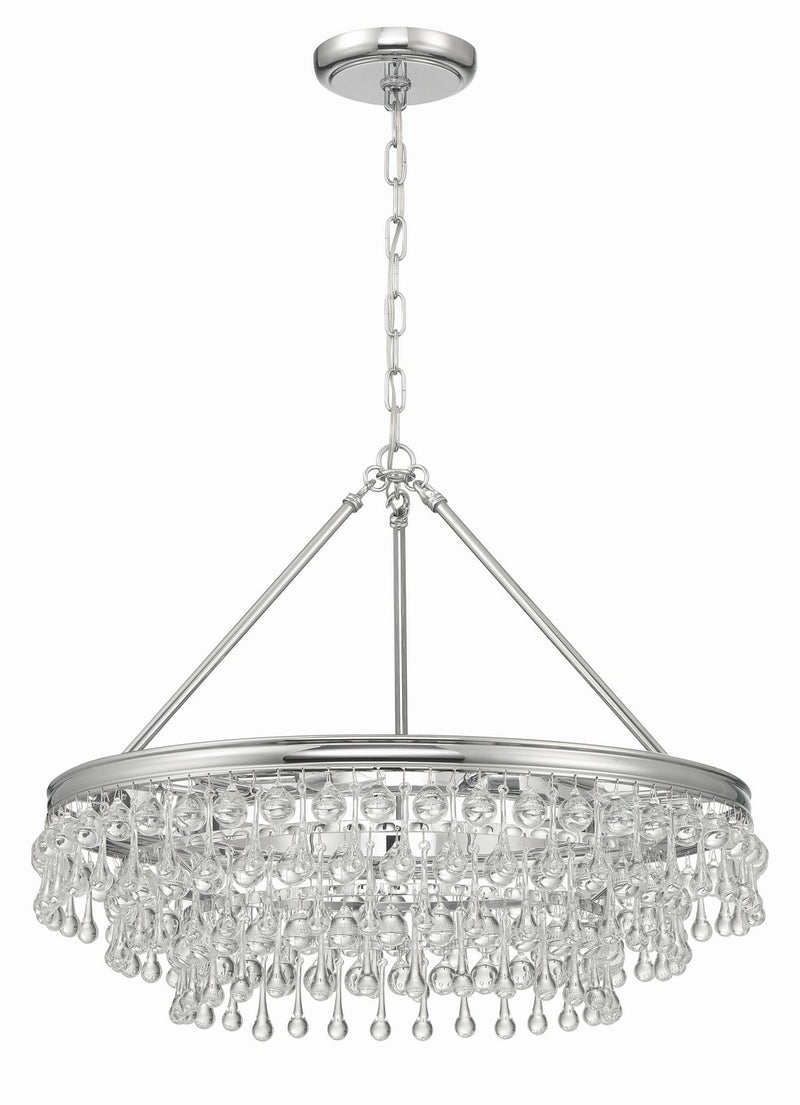 Crystorama 237-CH Six Light Chandelier, Polished Chrome