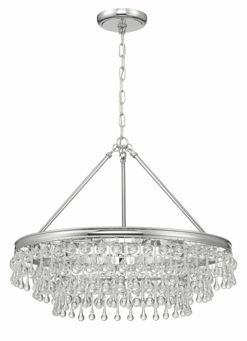 Crystorama 237-CH Six Light Chandelier, Polished Chrome