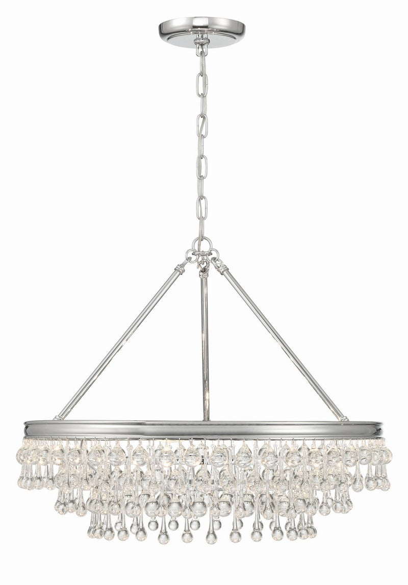 Crystorama 237-CH Six Light Chandelier, Polished Chrome