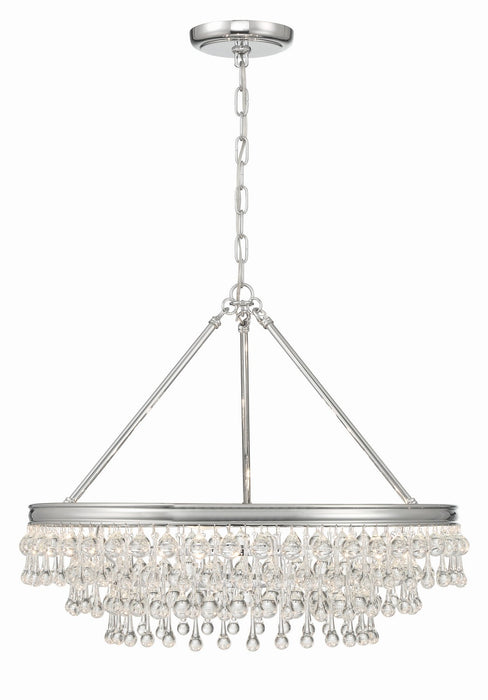 Crystorama 237-CH Six Light Chandelier, Polished Chrome