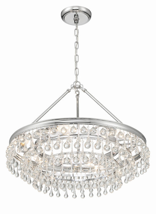 Crystorama 237-CH Six Light Chandelier, Polished Chrome
