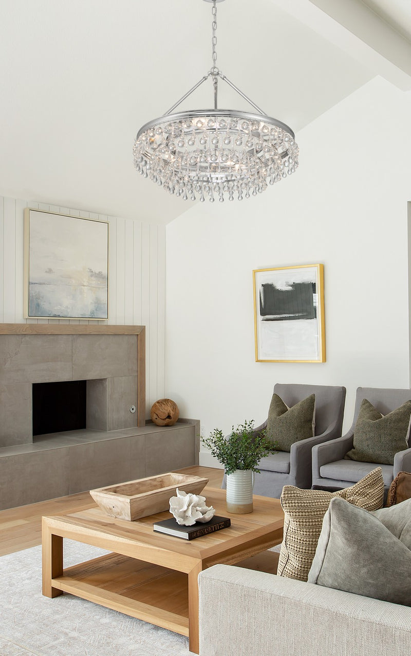 Crystorama 237-CH Six Light Chandelier, Polished Chrome