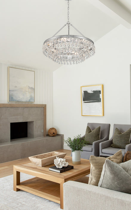 Crystorama 237-CH Six Light Chandelier, Polished Chrome