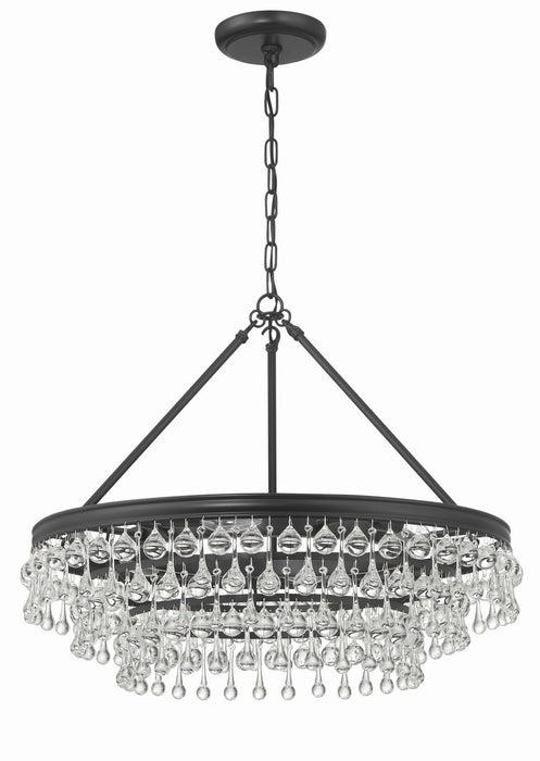 Crystorama 237-MK Six Light Chandelier, Matte Black
