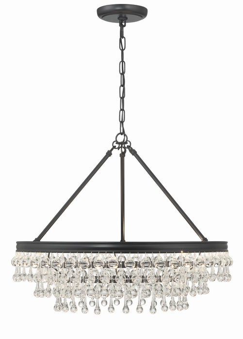 Crystorama 237-MK Six Light Chandelier, Matte Black