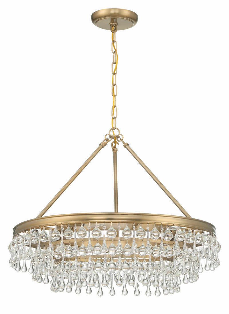 Crystorama 237-VG Six Light Chandelier, Vibrant Gold