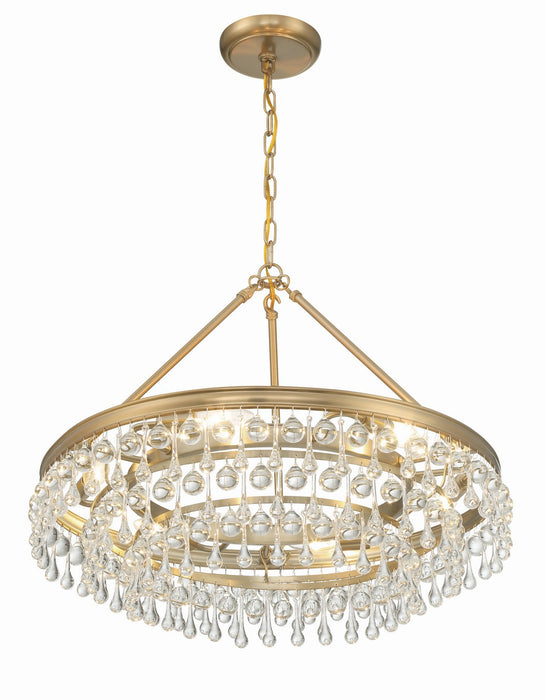 Crystorama 237-VG Six Light Chandelier, Vibrant Gold
