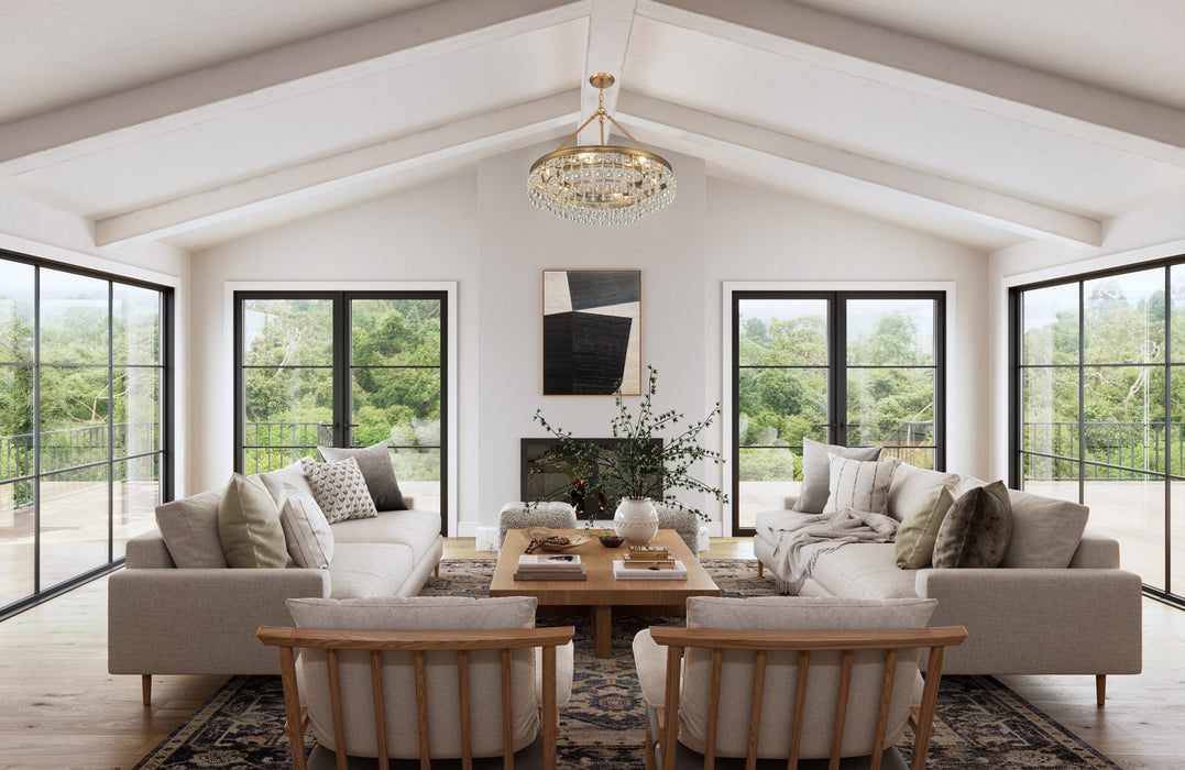 Crystorama 237-VG Six Light Chandelier, Vibrant Gold
