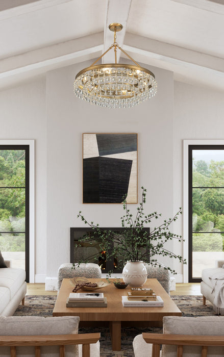 Crystorama 237-VG Six Light Chandelier, Vibrant Gold
