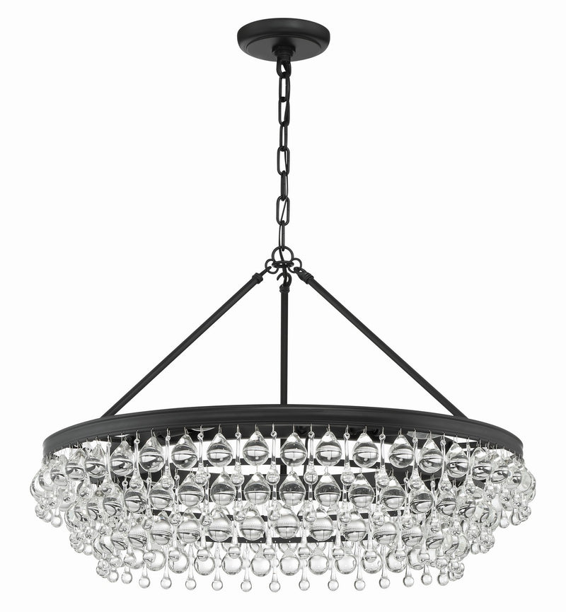 Crystorama 275-MK Six Light Chandelier, Matte Black