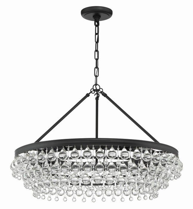 Crystorama 275-MK Six Light Chandelier, Matte Black