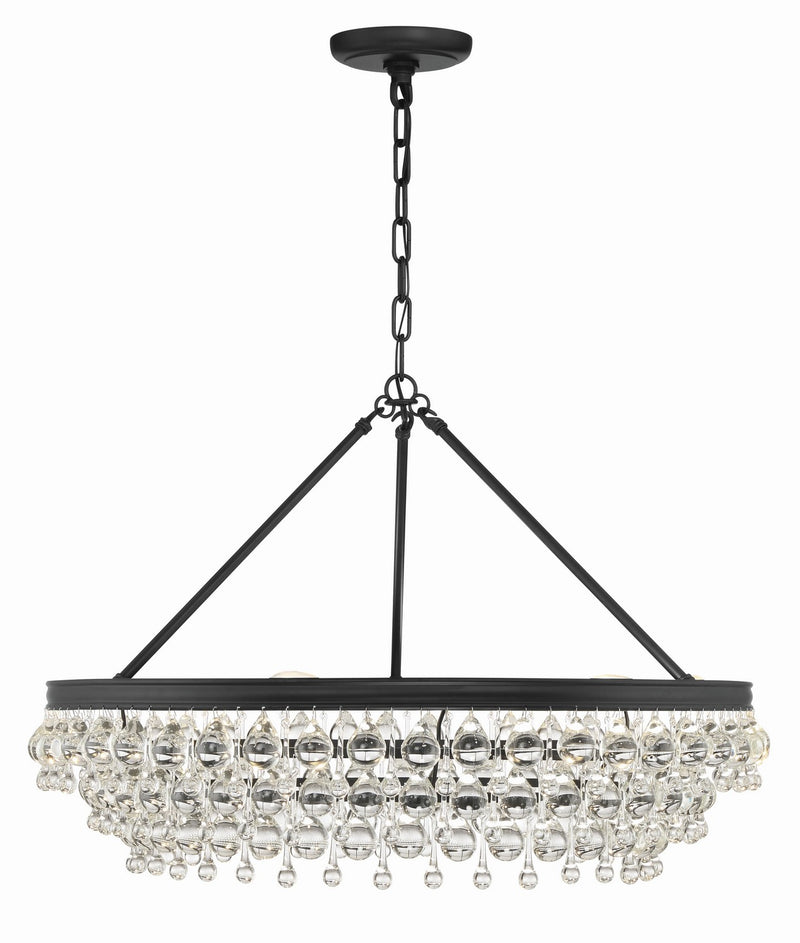 Crystorama 275-MK Six Light Chandelier, Matte Black