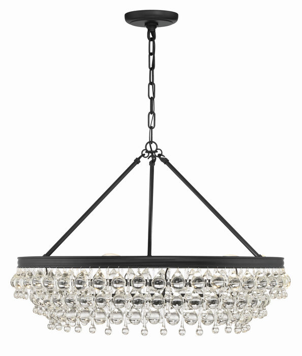 Crystorama 275-MK Six Light Chandelier, Matte Black
