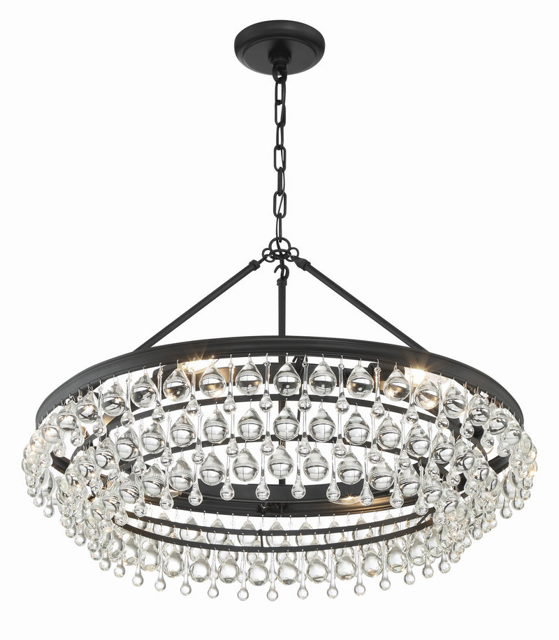Crystorama 275-MK Six Light Chandelier, Matte Black