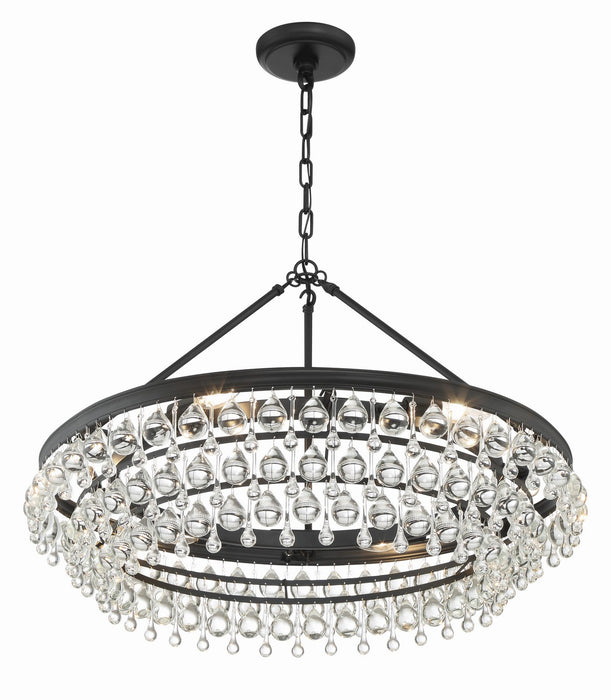Crystorama 275-MK Six Light Chandelier, Matte Black