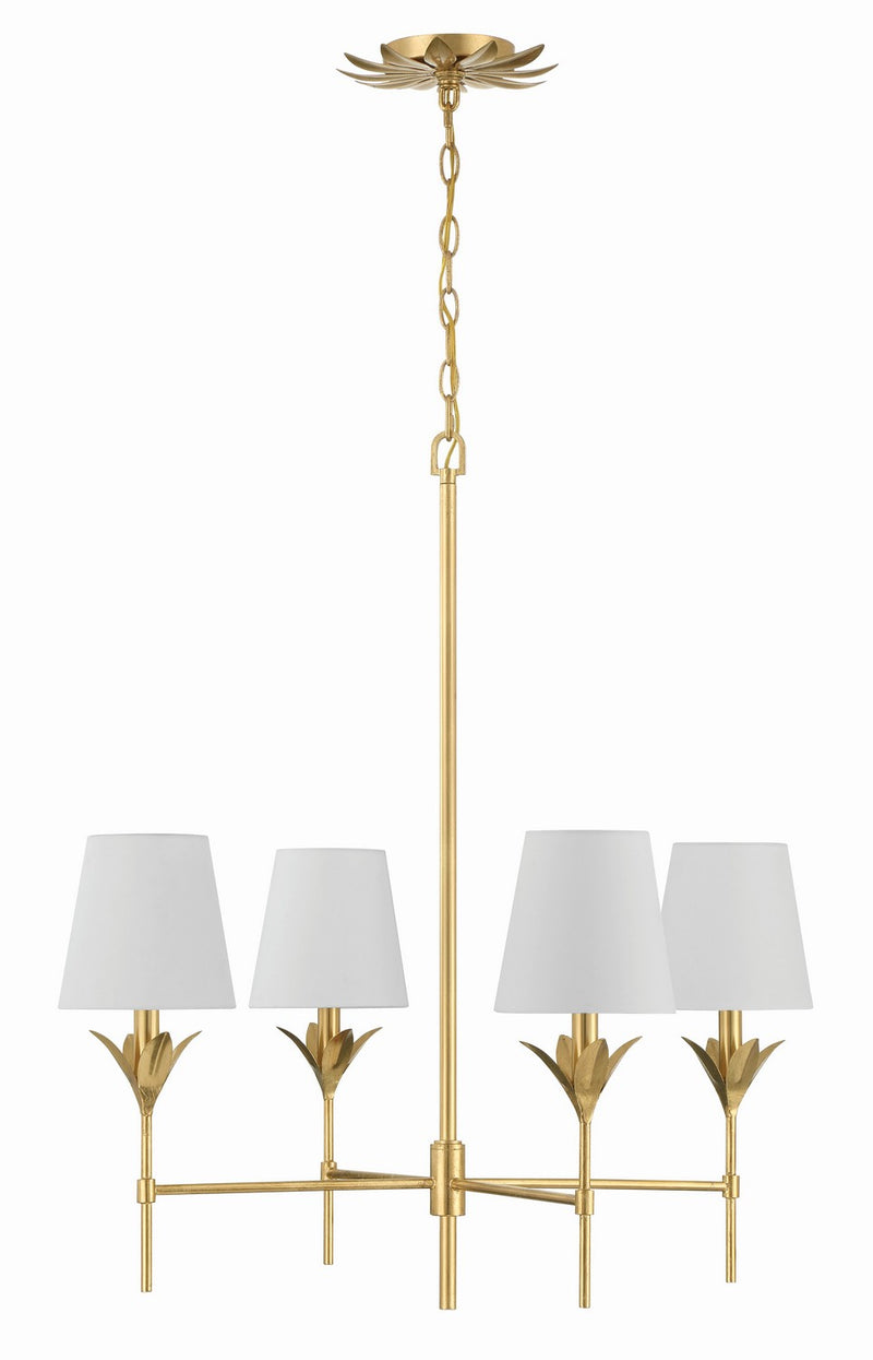 Crystorama 534-GA Four Light Chandelier, Antique Gold