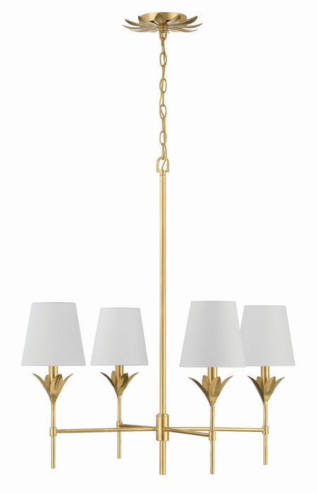 Crystorama 534-GA Four Light Chandelier, Antique Gold
