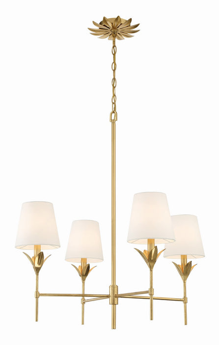 Crystorama 534-GA Four Light Chandelier, Antique Gold