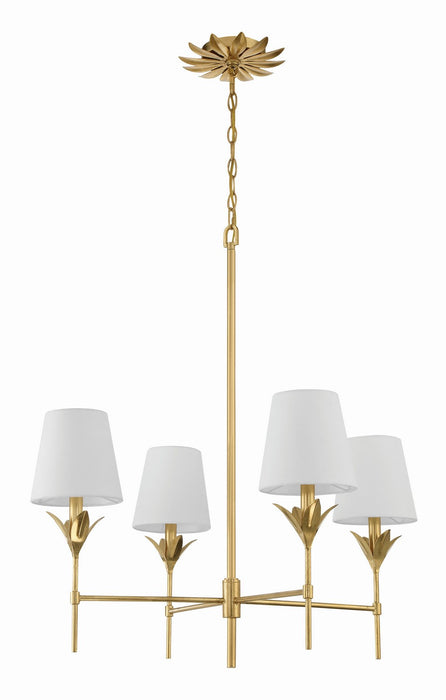 Crystorama 534-GA Four Light Chandelier, Antique Gold
