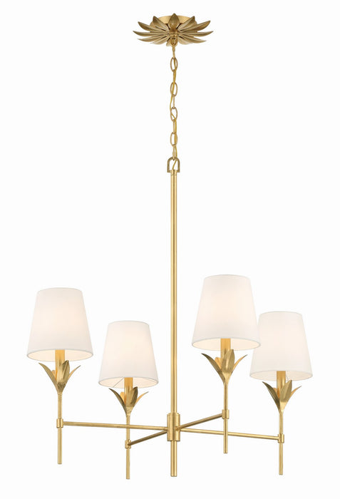 Crystorama 534-GA Four Light Chandelier, Antique Gold