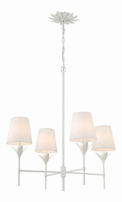 Crystorama 534-MT Four Light Chandelier, Matte White