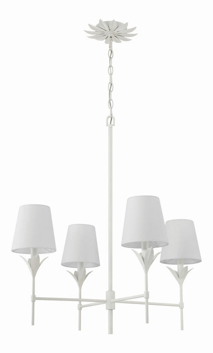 Crystorama 534-MT Four Light Chandelier, Matte White