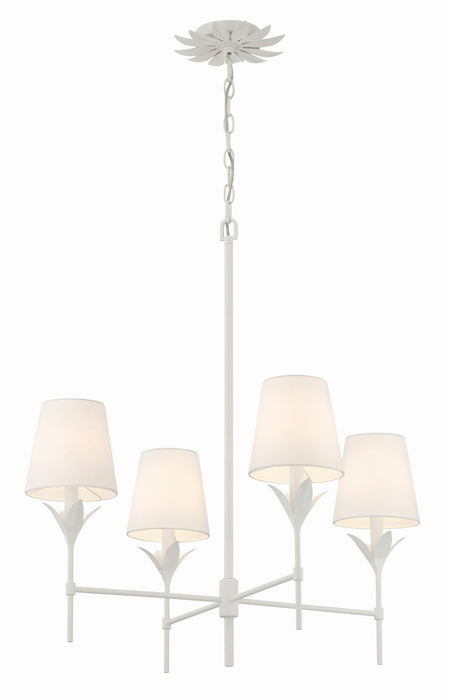Crystorama 534-MT Four Light Chandelier, Matte White