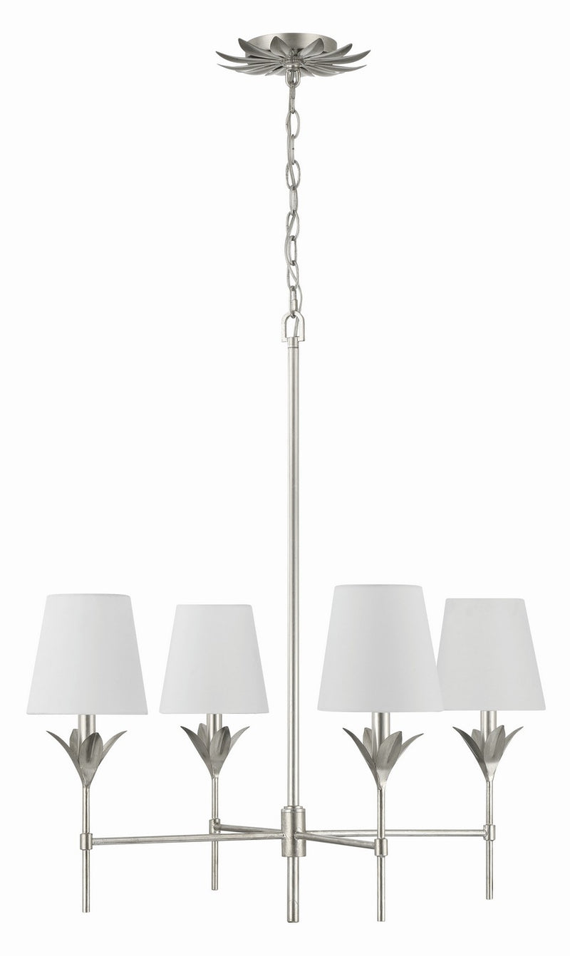 Crystorama 534-SA Four Light Chandelier, Antique Silver