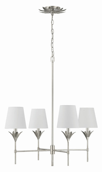 Crystorama 534-SA Four Light Chandelier, Antique Silver