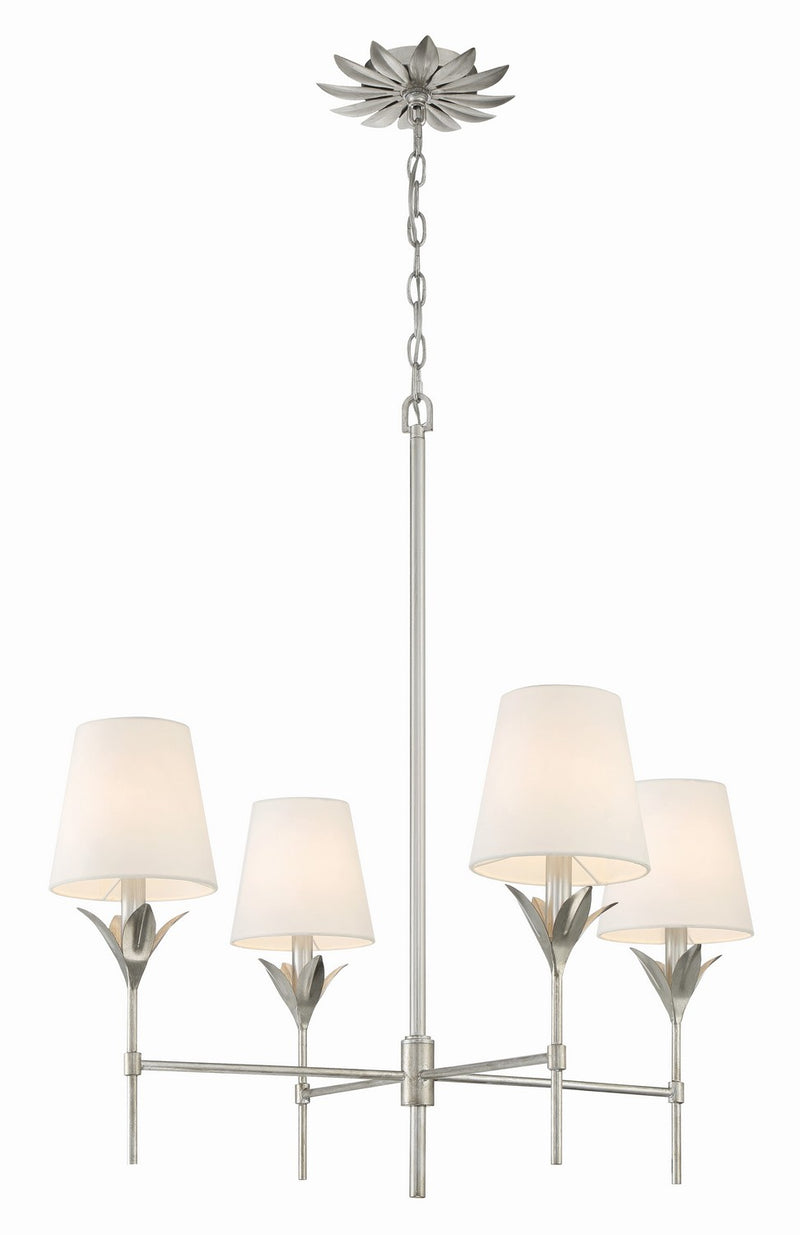 Crystorama 534-SA Four Light Chandelier, Antique Silver