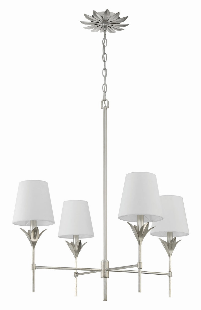 Crystorama 534-SA Four Light Chandelier, Antique Silver