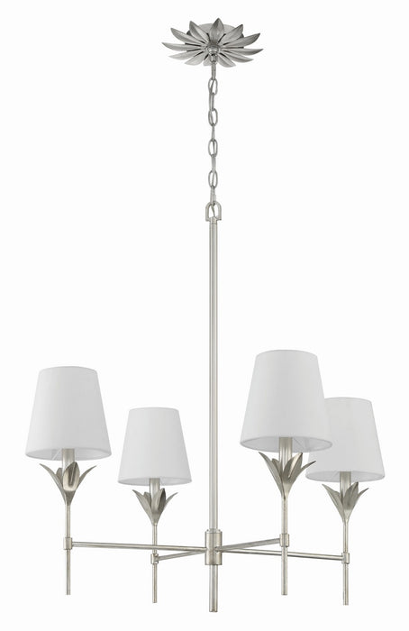 Crystorama 534-SA Four Light Chandelier, Antique Silver
