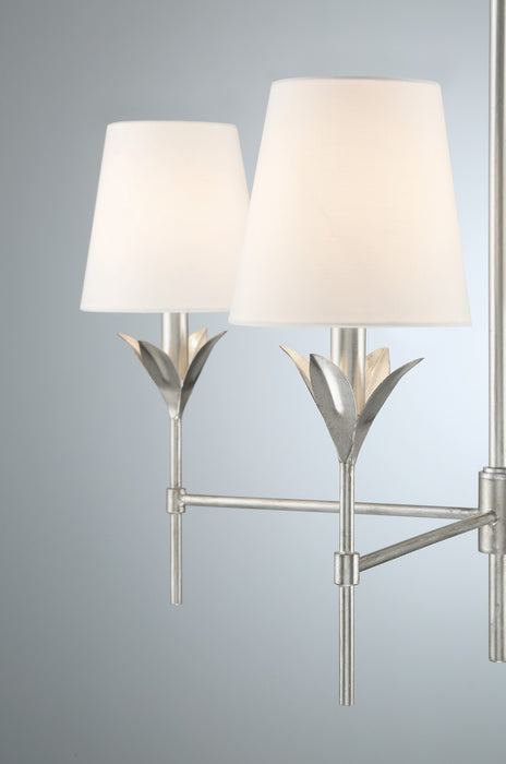 Crystorama 534-SA Four Light Chandelier, Antique Silver