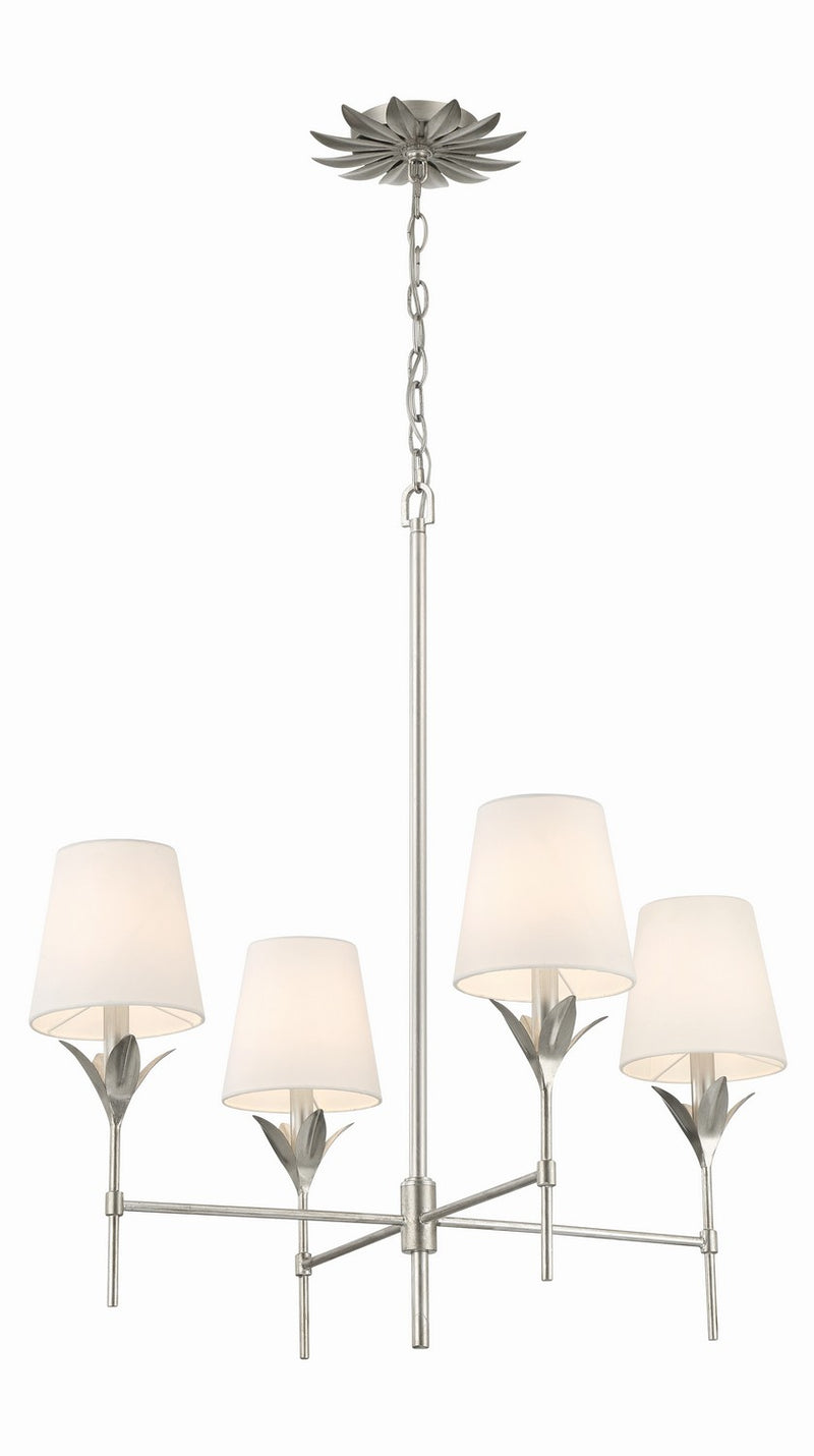 Crystorama 534-SA Four Light Chandelier, Antique Silver