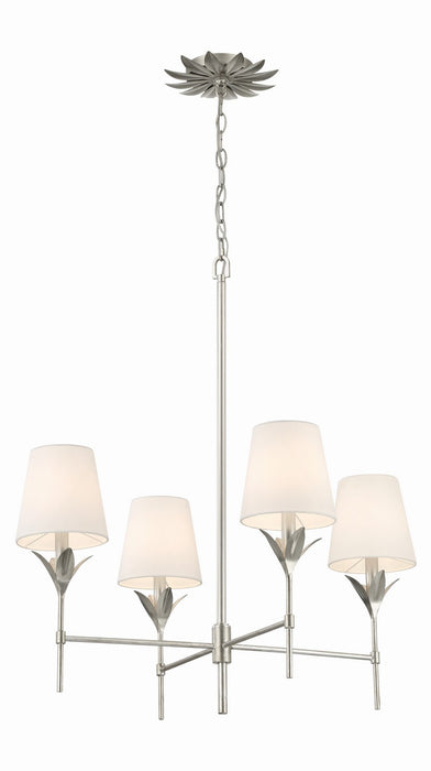 Crystorama 534-SA Four Light Chandelier, Antique Silver