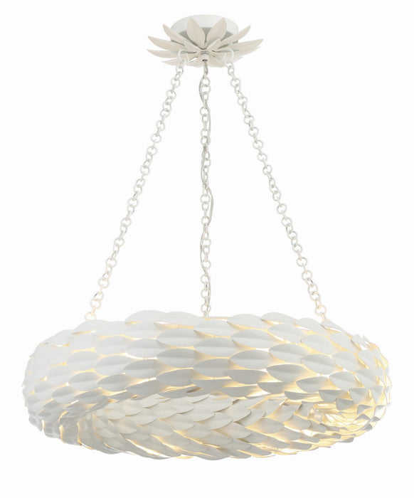 Crystorama 536-MT Six Light Pendant, Matte White