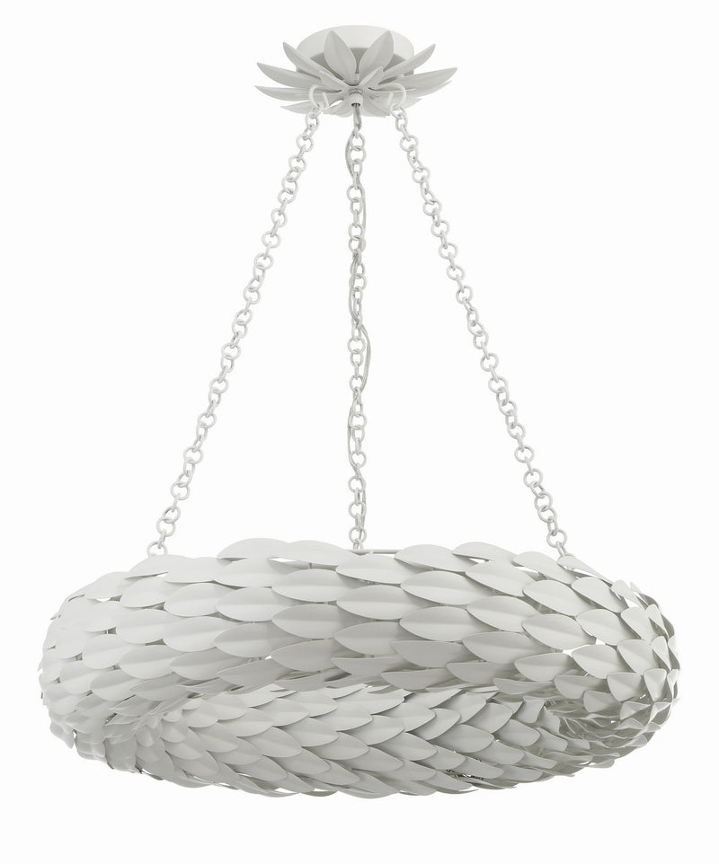 Crystorama 536-MT Six Light Pendant, Matte White