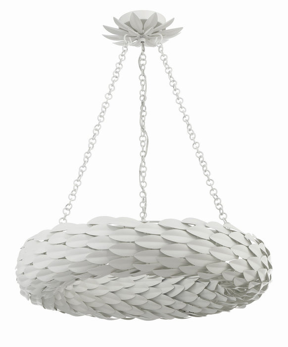 Crystorama 536-MT Six Light Pendant, Matte White
