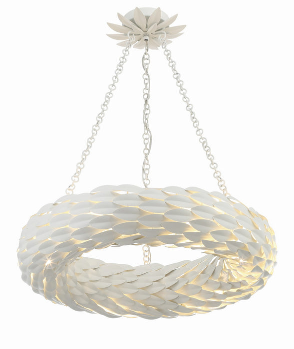 Crystorama 536-MT Six Light Pendant, Matte White