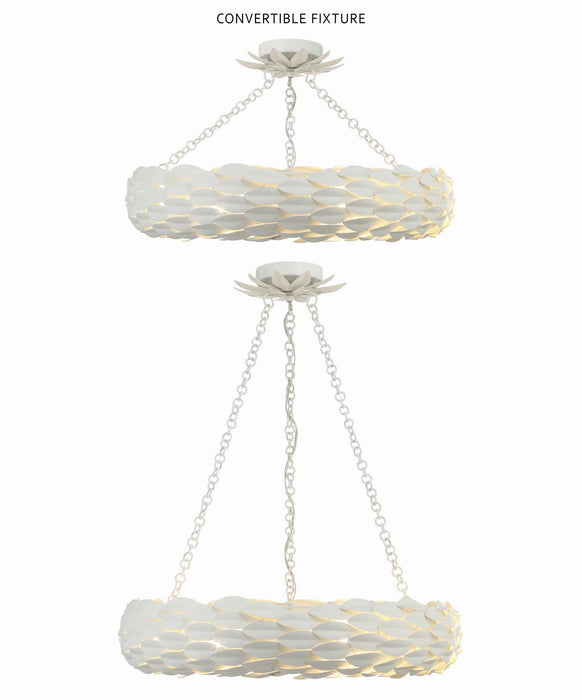 Crystorama 536-MT_CEILING Six Light Semi Flush Mount, Matte White