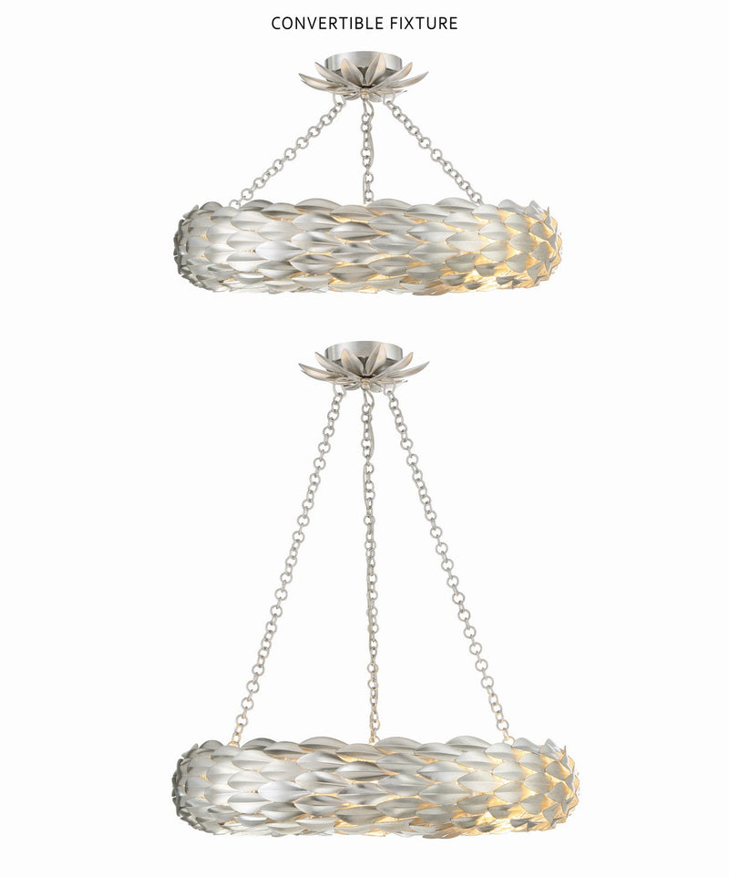 Crystorama 536-SA_CEILING Six Light Semi Flush Mount, Antique Silver
