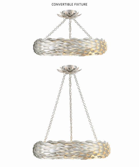 Crystorama 536-SA_CEILING Six Light Semi Flush Mount, Antique Silver