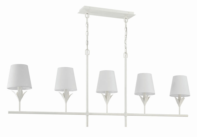 Crystorama 537-MT Five Light Chandelier, Matte White